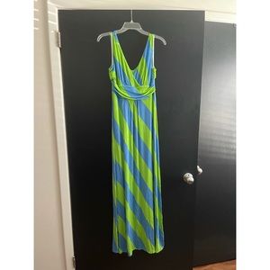 Lily Pulitzer blue green stripe maxi dress Medium